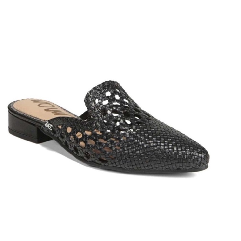 Sam Edelman Black Textured Mules